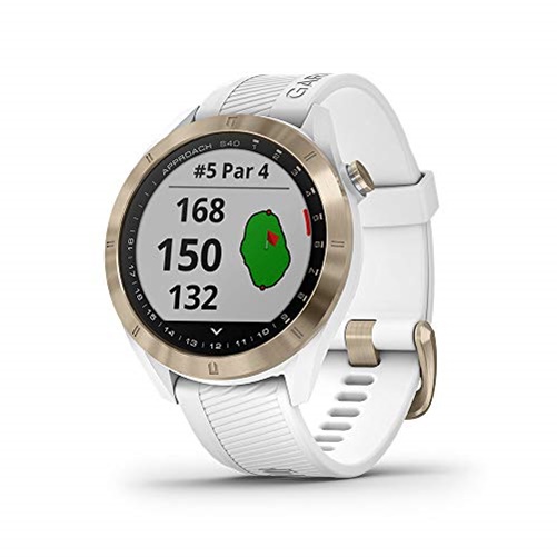 Garmin Approach S40 GPS Golf Smartwatch, White / Light Gold